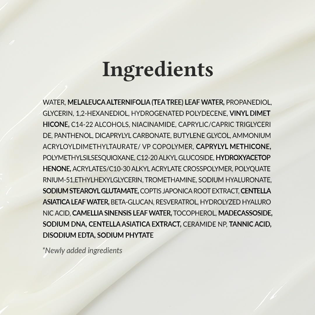 345 Crema Facial Premium 50 ml | Fórmula Coreana Vegana con Árbol de Té y Niacinamida